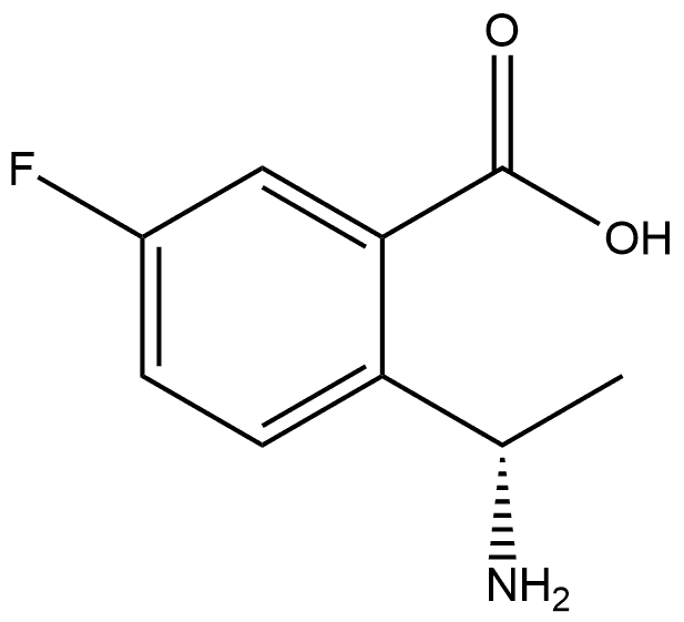 (S)-2-(1-氨基乙基)-5-氟苯甲酸 结构式