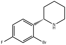 (2S)-2-(2-bromo-4-fluorophenyl)piperidine 结构式