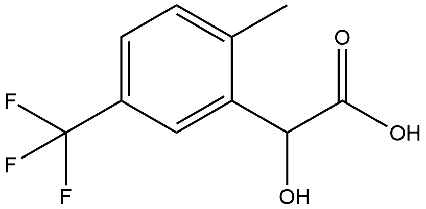 α-Hydroxy-2-methyl-5-(trifluoromethyl)benzeneacetic acid 结构式