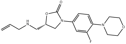 2-Oxazolidinone, 3-[3-fluoro-4-(4-morpholinyl)phenyl]-5-[(2-propen-1-ylamino)methyl]-, (5S)- 结构式