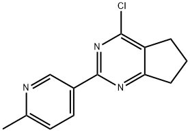 5H-Cyclopentapyrimidine, 4-chloro-6,7-dihydro-2-(6-methyl-3-pyridinyl)- 结构式