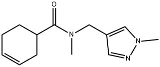 N-甲基-N-(1-甲基-1H-吡唑-4-基)甲基)环己-3-烯甲酰胺 结构式