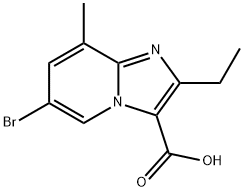 6-溴-2-乙基-8-甲基咪唑并[1,2-A]吡啶-3-羧酸 结构式