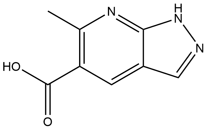 6-甲基-1H-吡唑并[3,4-B]吡啶-5-羧酸 结构式