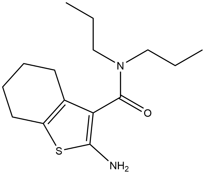 2-amino-N,N-dipropyl-4,5,6,7-tetrahydrobenzothiophene-3-carboxamide 结构式