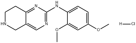 Pyrido[4,3-d]pyrimidin-2-amine, N-(2,4-dimethoxyphenyl)-5,6,7,8-tetrahydro-, hydrochloride (1:1) 结构式