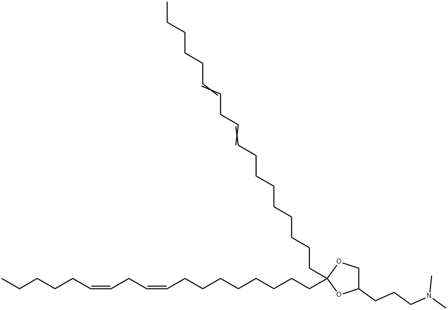 1,3-Dioxolane-4-propanamine, N,N-dimethyl-2,2-di-(9Z,12Z)-9,12-octadecadien-1-yl- 结构式