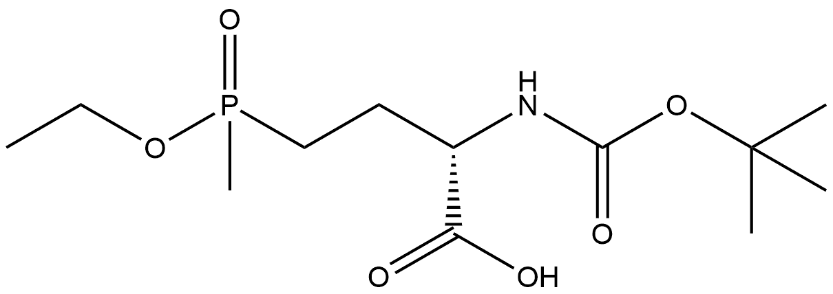 Butanoic acid, 2-[[(1,1-dimethylethoxy)carbonyl]amino]-4-(ethoxymethylphosphinyl)-, (2S)- (9CI) 结构式