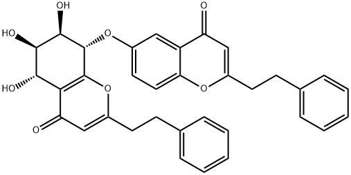 (5S,6R,7R,8S)-2-(2-苯乙基)-5,6,7-三羟基-5,6,7,8-四氢-8-[2-(2-苯乙基)色基-6-氧基]色酮 结构式