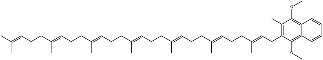 Naphthalene, 2-[(2E,6E,10E,14E,18E,22E)-3,7,11,15,19,23,27-heptamethyl-2,6,10,14,18,22,26-octacosaheptaen-1-yl]-1,4-dimethoxy-3-methyl- 结构式