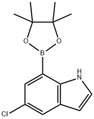 5-氯-7-(4,4,5,5-四甲基-1,3,2-二氧杂硼烷-2-基)-1H-吲哚 结构式