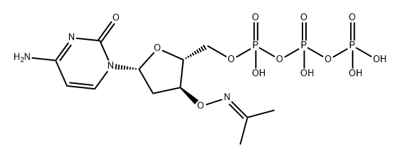 Cytidine 5'-(tetrahydrogen triphosphate), 2'-deoxy-3'-O-[(1-methylethylidene)amino]- 结构式