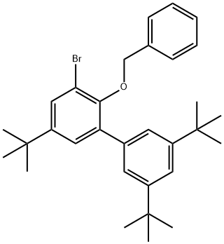 3-溴-3',5,5'-三叔丁基-2-苄氧基-1,1'-联苯 结构式