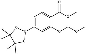 Benzoic acid, 2-(methoxymethoxy)-4-(4,4,5,5-tetramethyl-1,3,2-dioxaborolan-2-yl)-, methyl ester 结构式