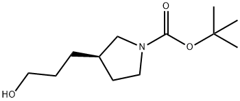 (R)-3-(3-羟丙基)吡咯烷-1-羧酸叔丁酯 结构式