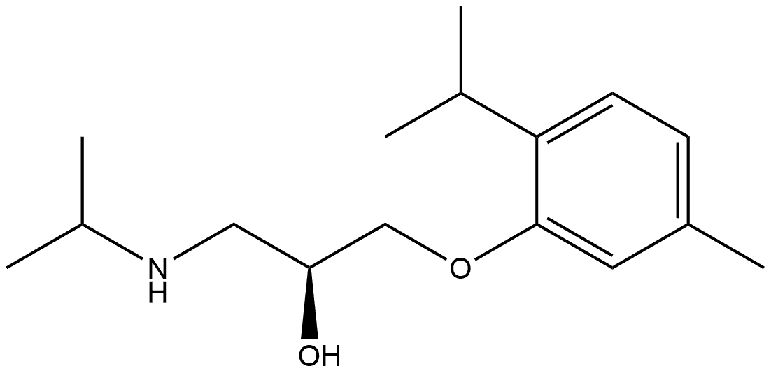 (S)-1-(2-isopropyl-5-methylphenoxy)-3-(isopropylamino)propan-2-ol 结构式