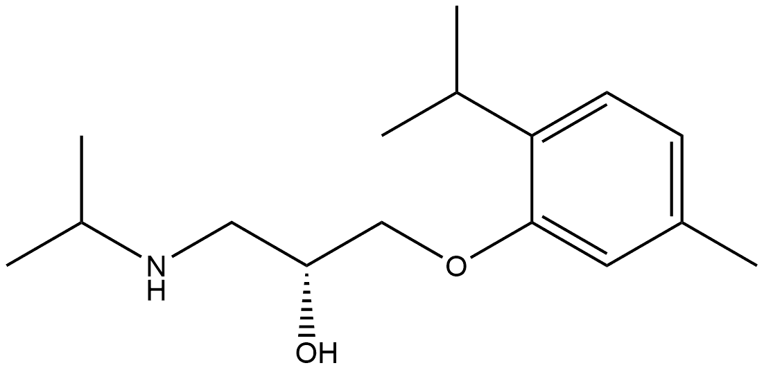 (R)-1-(2-isopropyl-5-methylphenoxy)-3-(isopropylamino)propan-2-ol 结构式