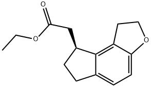 2H-Indeno[5,4-b]furan-8-acetic acid, 1,6,7,8-tetrahydro-, ethyl ester, (8S)- 结构式