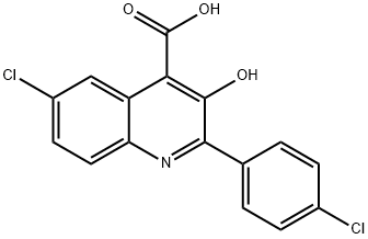 6-Chloro-2-(4-chlorophenyl)-3-hydroxyquinoline-4-carboxylic acid 结构式