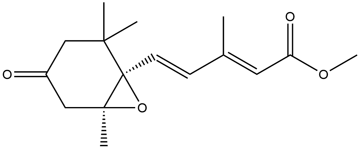 2,4-Pentadienoic acid, 3-methyl-5-(2,2,6-trimethyl-4-oxo-7-oxabicyclo[4.1.0]hept-1-yl)-, methyl ester, [1S-[1α(2E,4E),6α]]- (9CI) 结构式