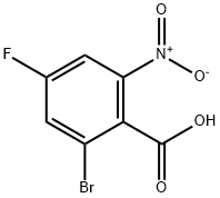 2-溴-4-氟-6-硝基苯甲酸 结构式