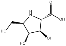 (3R,4R,5R)-3,4-Dihydroxy-5-(hydroxymethyl)-L-proline 结构式