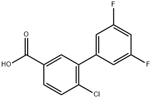 4-Chloro-3-(3,5-difluorophenyl)benzoic acid 结构式
