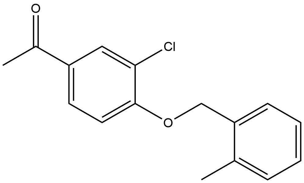 1-[3-Chloro-4-[(2-methylphenyl)methoxy]phenyl]ethanone 结构式