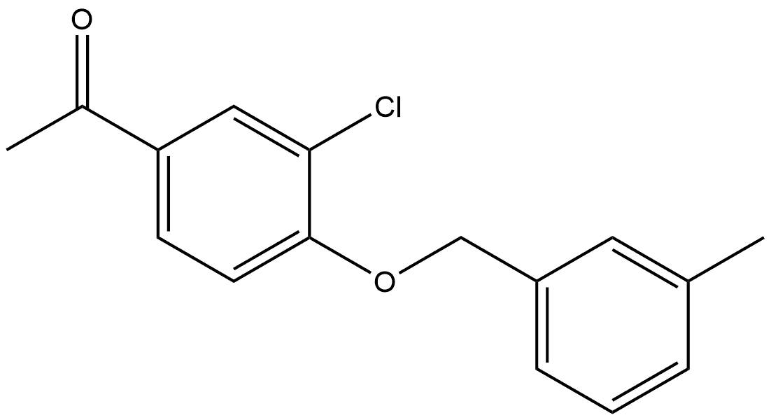 1-[3-Chloro-4-[(3-methylphenyl)methoxy]phenyl]ethanone 结构式