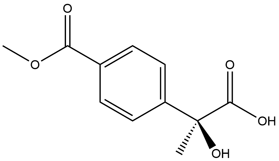 Benzeneacetic acid, alpha-hydroxy-4-(methoxycarbonyl)-alpha-methyl-, (alphaS)- 结构式