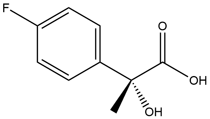 (αR)-4-氟-α-羟基-α-甲基-苯乙酸 结构式