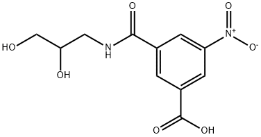 5-硝基异钛酸-(2,3-二羟基丙基)-酰胺甲酸 结构式