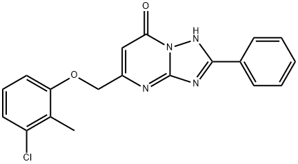 [1,2,4]Triazolo[1,5-a]pyrimidin-7(1H)-one, 5-[(3-chloro-2-methylphenoxy)methyl]-2-phenyl- 结构式