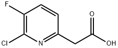 2-(6-氯-5-氟吡啶-2-基)乙酸 结构式