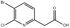 2-(5-溴-6-氯吡啶-2-基)乙酸 结构式