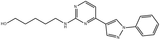 5-((4-(1-Phenyl-1H-pyrazol-4-yl)pyrimidin-2-yl)amino)pentan-1-ol 结构式