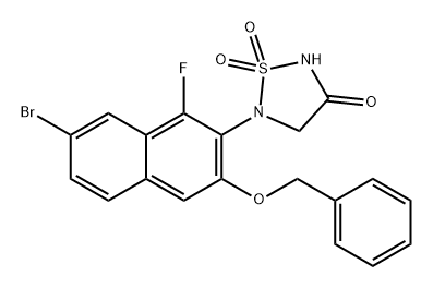 5-(3-(苄氧基)-7-溴-1-氟萘-2-基)-1,2,5-噻二唑烷-3-酮1,1-二氧化物 结构式