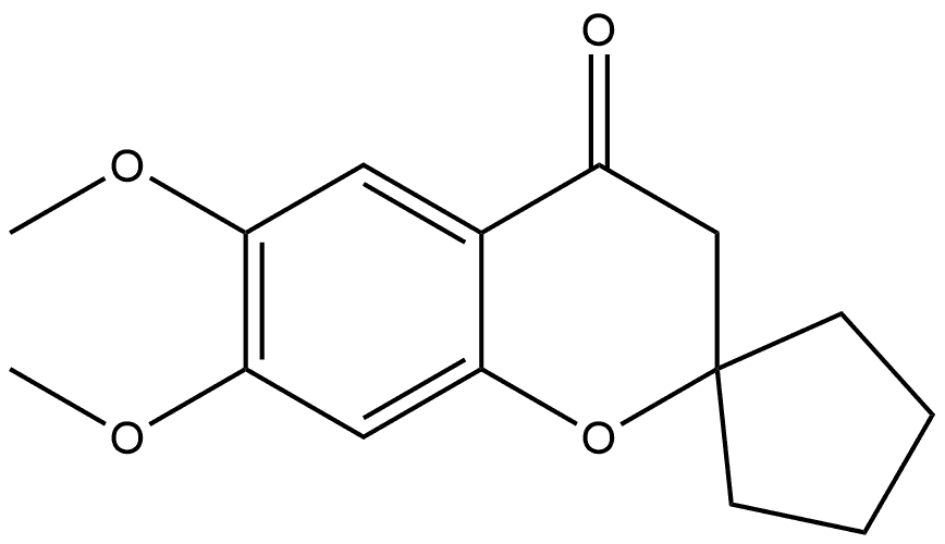 6,7-dimethoxy-3,4-dihydrospiro[1-benzopyran-2,1'-cyclopentan]-4-one 结构式