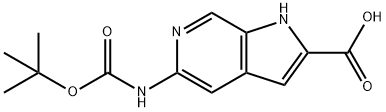 5-((tert-butoxycarbonyl)amino)-1H-pyrrolo[2,3-c]pyridine-2-carboxylic acid 结构式