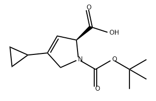 (S)-1-(叔丁氧基羰基)-4-环丙基-2,5-二氢-1H-吡咯-2-羧酸 结构式