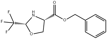 4-Oxazolidinecarboxylic acid, 2-(trifluoromethyl)-, phenylmethyl ester, (2R,4S)- 结构式