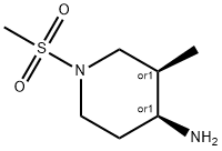 REL-(3R,4S)-3-甲基-1-(甲磺酰基)哌啶-4-胺 结构式