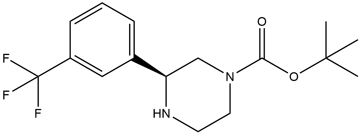 tert-butyl (S)-3-(3-(trifluoromethyl)phenyl)piperazine-1-carboxylate 结构式