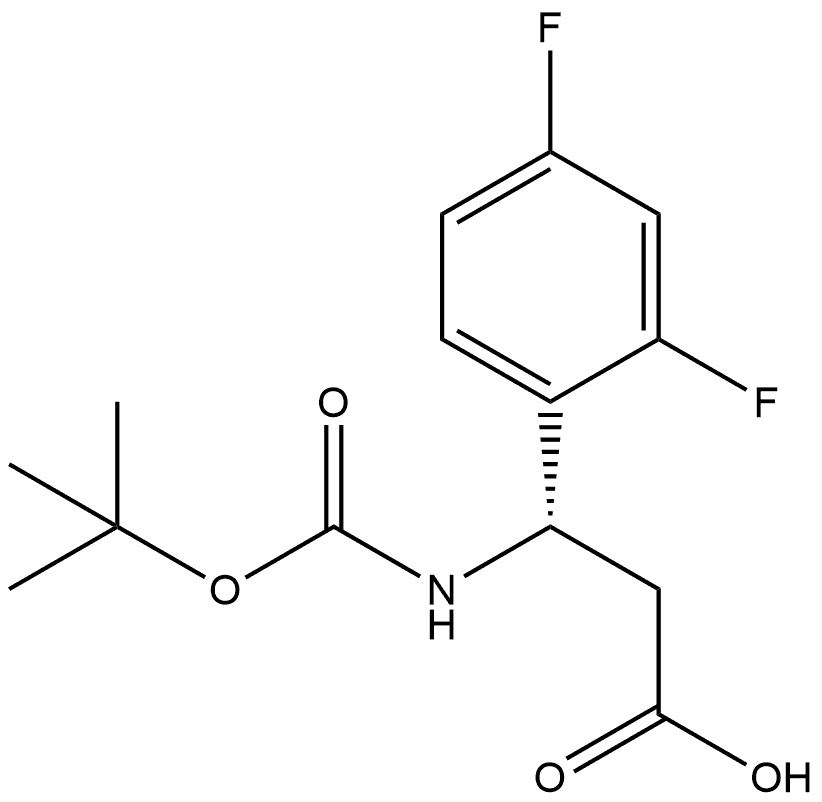 Benzenepropanoic acid, β-[[(1,1-dimethylethoxy)carbonyl]amino]-2,4-difluoro-, (βS)- 结构式