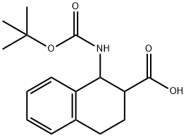 1-tert-Butoxycarbonylamino-1,2,3,4-tetrahydro-naphthalene-2-carboxylic acid 结构式