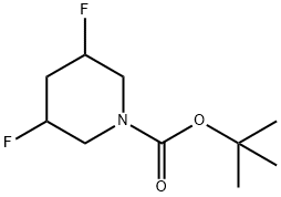 3,5-二氟哌啶-1-甲酸叔丁酯 结构式