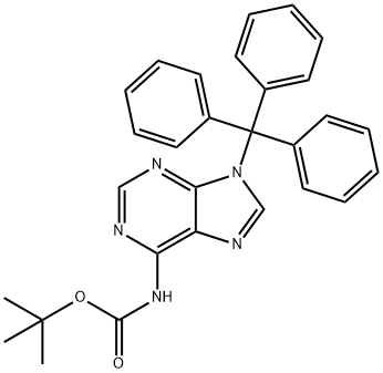 tert-butyl N-(9-tritylpurin-6-yl)carbamate 结构式