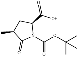 1,2-Pyrrolidinedicarboxylic acid, 4-methyl-5-oxo-, 1-(1,1-dimethylethyl) ester, (2S,4S)- 结构式