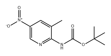 (3-甲基-5-硝基吡啶-2-基)氨基甲酸叔丁酯 结构式