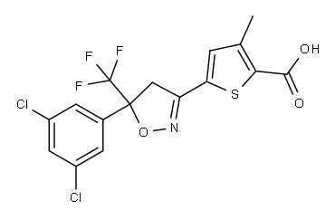 5-[5-(3,5-二氯苯基)-5-(三氟甲基)-4,5-二氢异噁唑-3-基]-3-甲基噻吩-2-甲酸 结构式